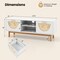 White Natural TV Stand with Bamboo Drawer Fronts Mid-Century Modern 47.5 Inch